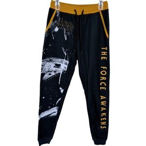 Star Wars The Force Awakens Sweatpants Small Black Yellow‎ Joggers